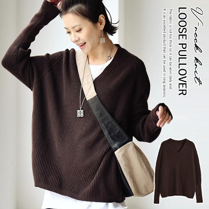 ニット レディース 韓国 ゆったり 冬 長袖 ドルマン 秋 秋冬 生地 薄手  