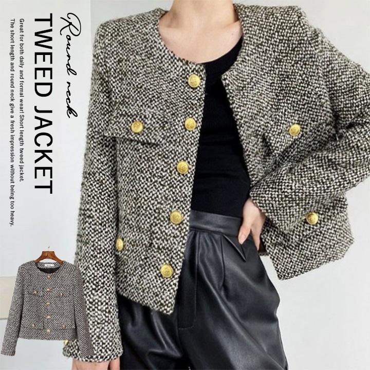 ジャケット レディース ツイード 入学式 卒業式 カジュアル ショート丈 韓国ファッション 春 母 アウター 卒園式 グレー ノーカラー K Tops 140 Aw コスメ ビューティー 美way 通販 Yahoo ショッピング