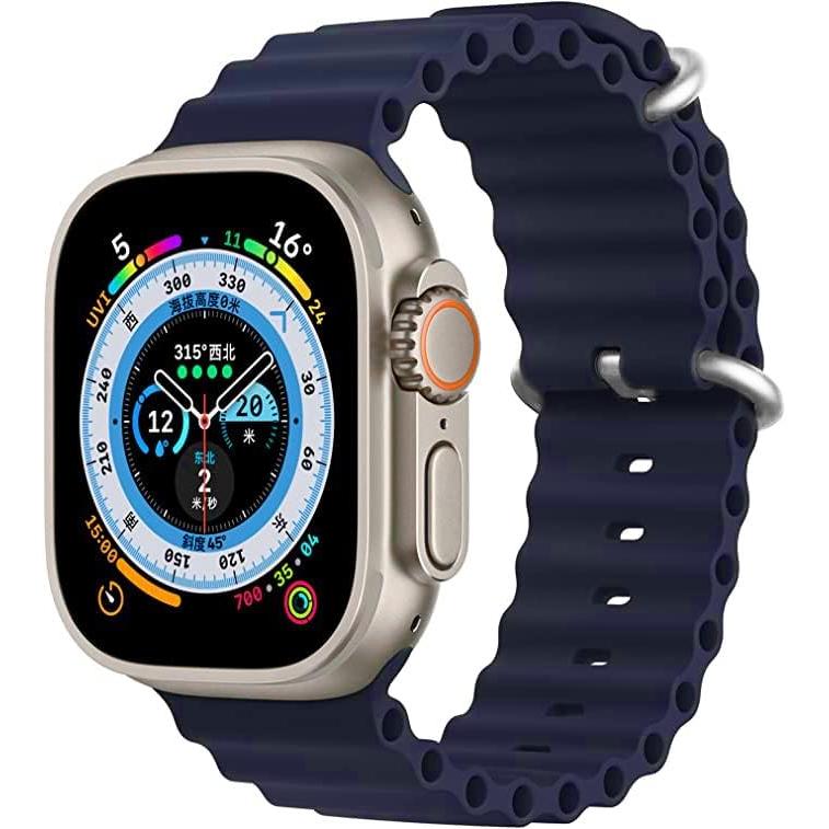 アップルウォッチウルトラ 2 オーシャン バンド SE 9 8 7 44 45 49mm 防水 シリコン ラバー ベルト Apple Watch Ultra｜bewide｜14