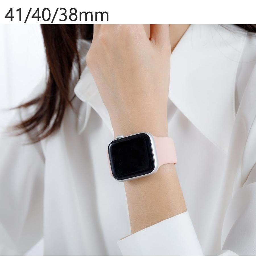 Apple Watch アップルウォッチ バンド シリコン ピンク ブラック 