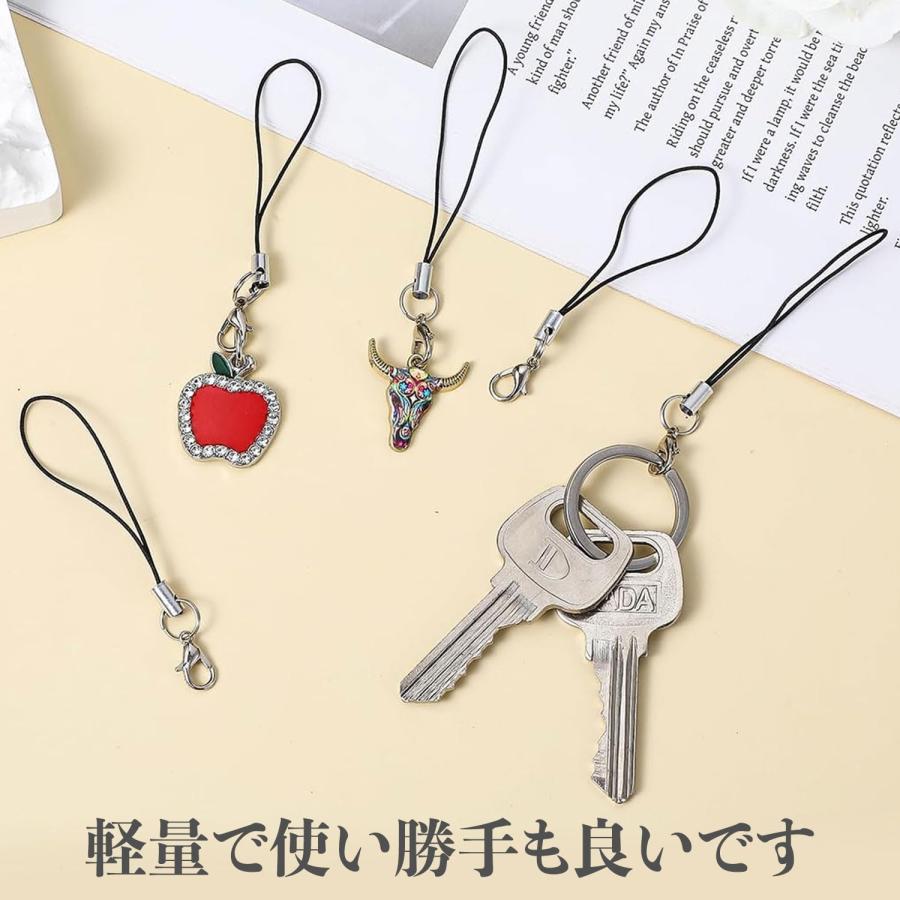 ストラップ 紐 キーホルダー 100本 カニカン付 ナス スマホ 携帯