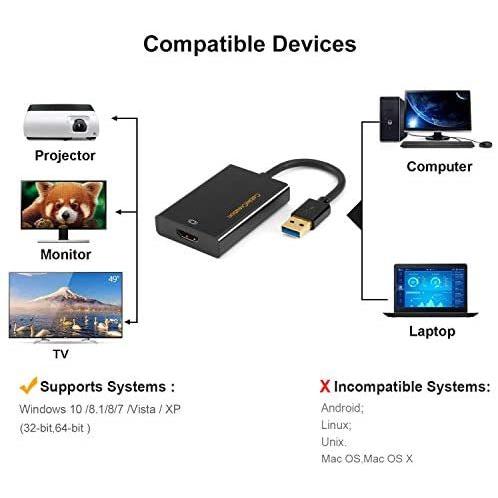 Usb Hdmi変換アダプタ Cablecreation Usb 3 0 Hdmi アダプタ Displaylinkチップセット Be B013g4cjm8 腕時計もbewide ビワイド 通販 Yahoo ショッピング