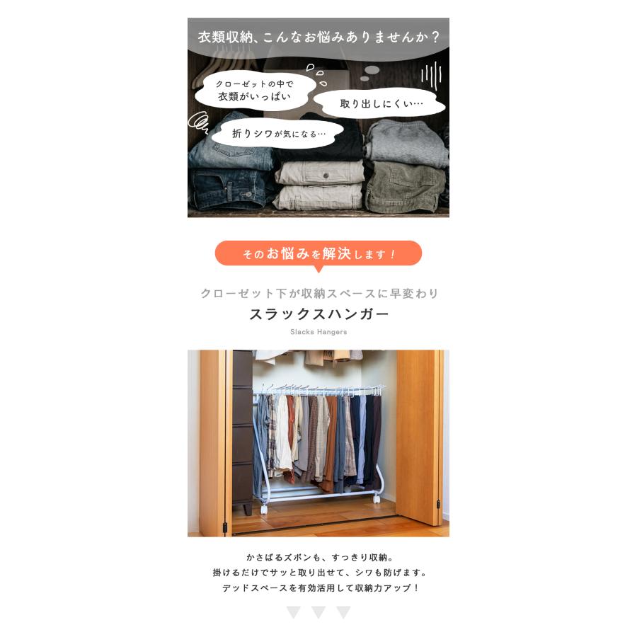 スラックスハンガー 20本掛け 2個セット 衣類 収納 ズボン パンツ