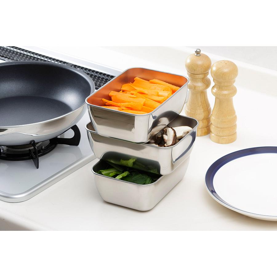 下村企販 調理用バット 重なる ミニ 角バット 3個セット ステンレス