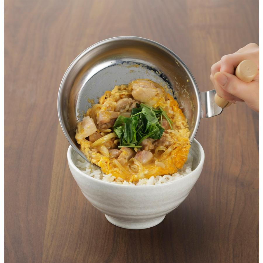 下村企販 親子丼 片手鍋 蓋付き ステンレス 17cm IH ガスコンロ 下村企販 親子丼 片手鍋 蓋付き ステンレス 17cm IH ガスコンロ