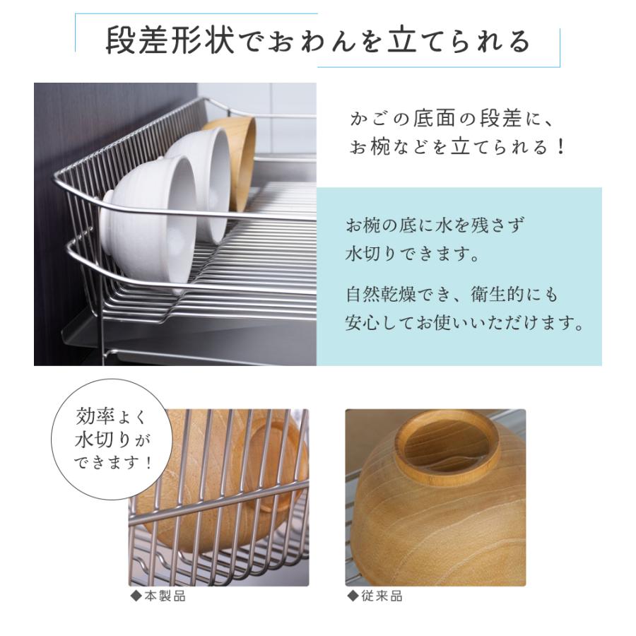 UCHIFIT 水切りラック ステンレス 水切りかご 22cm キッチン 箸立て