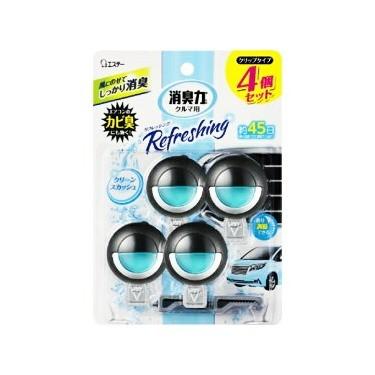 クルマの消臭力 クリップタイプ 消臭芳香剤 車用 クリーンスカッシュ 3 2ml 4個入 ベイドラッグ 通販 Yahoo ショッピング