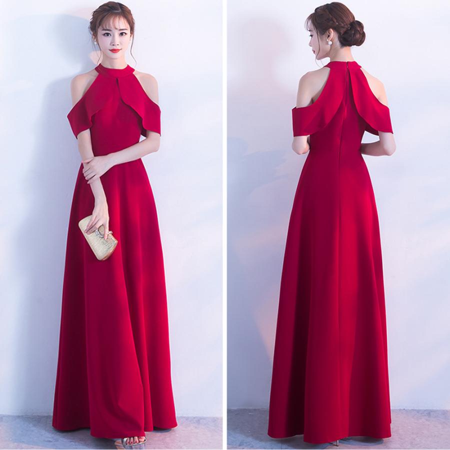 即日発送 結婚式 パーティードレス キャバドレス ロング 安い 20代 プチプラ 上品 発表会 衣装 お洒落 演奏会 ワンピース Aライン 赤 dr03BEYANE SHOP 通販