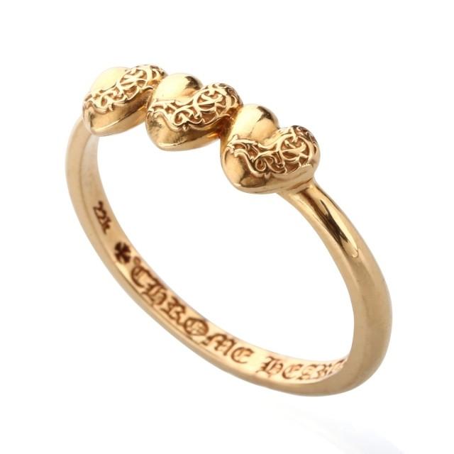 Chrome Hearts クロムハーツ K22 バブルガムリング W 3ハート 22k Chr 068he3k22 Beyond Cool 通販 Yahoo ショッピング