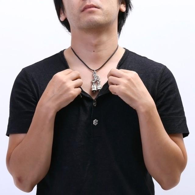ロンワンズ 正規輸入販売代理店 メンズ アクセサリー ネックレス ブランド LONE ONES - 2 Bell hangar 2ベル ハンガー ペンダント L / シルク ベル - M/S|beyondcool|03