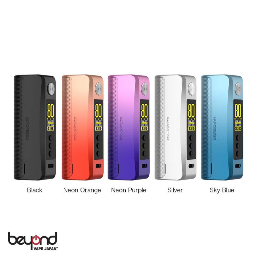 【Vaporesso】GEN 80S Mod テクニカルモッド 全5色 18650 ベポレッソ ブラック オレンジ パープル シルバー ブルー 超軽量 電子タバコ デバイス 本体 ベイプ | Vaporesso