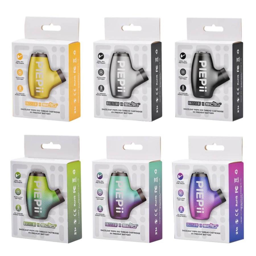 【DAZZLEAF】PIEPii 510規格 カートリッジ CBD デバイス VV Preheat Battery 本体 大容量バッテリー 可変電圧設定 小型 コンパクト 持ち運びに便利 |  | 14