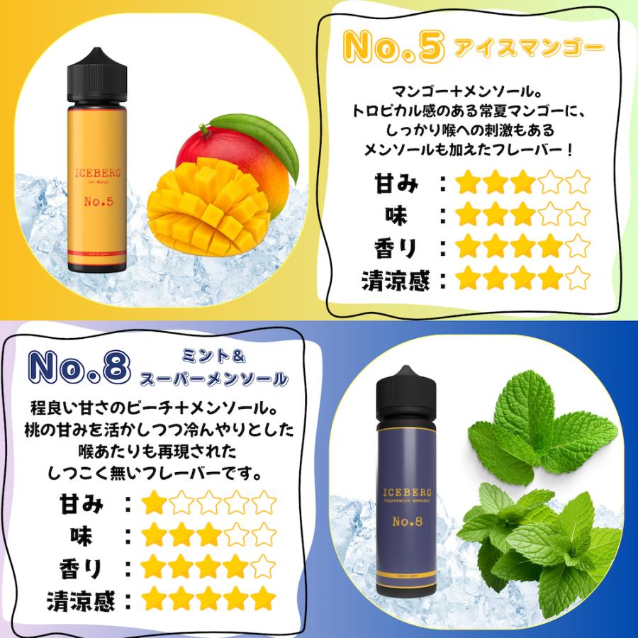 ”売上2.5万本突破！夏にぴったりメンソールリキッド6種”【ICEBERG】60ml［全6種］アイスバーグ 強メンソール | 自社製品 | 安心安全 国産リキッド | E-Liquid |  | 03