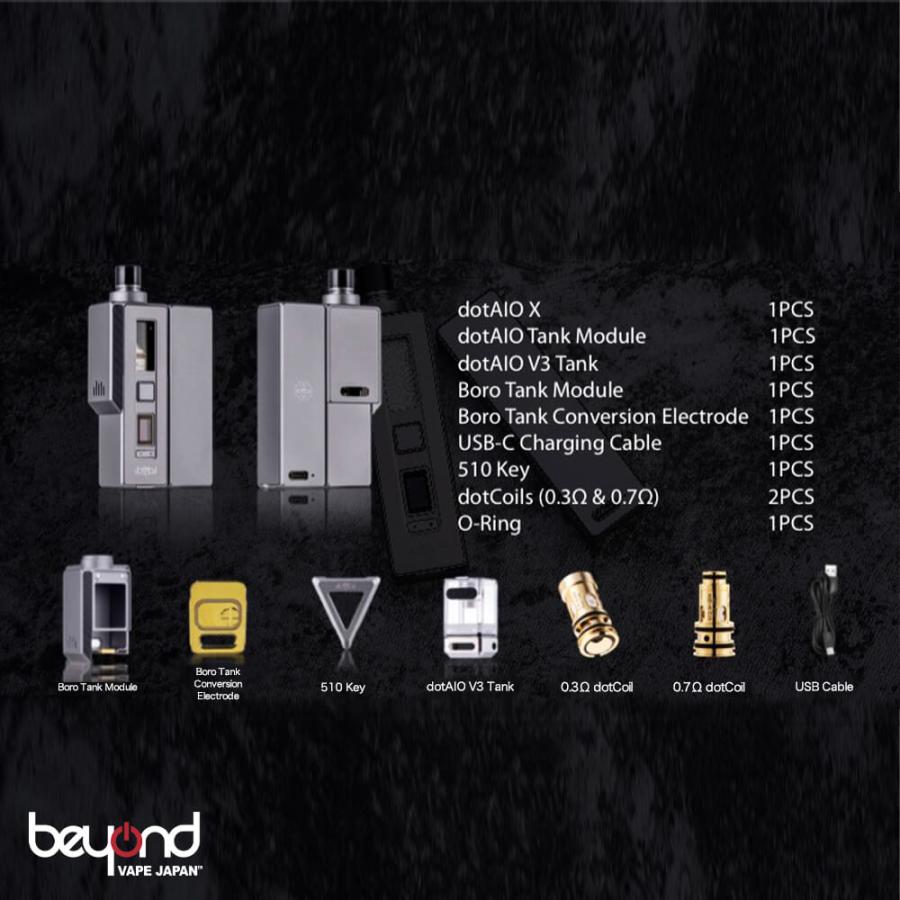 【DotMod】dotAIO X Pro Kit [テクニカル] 18650 ドットモッド 電子たばこ 本体 デバイス ガンメタル Boro Tank Module付き 軽量 アルミボディ |  | 04