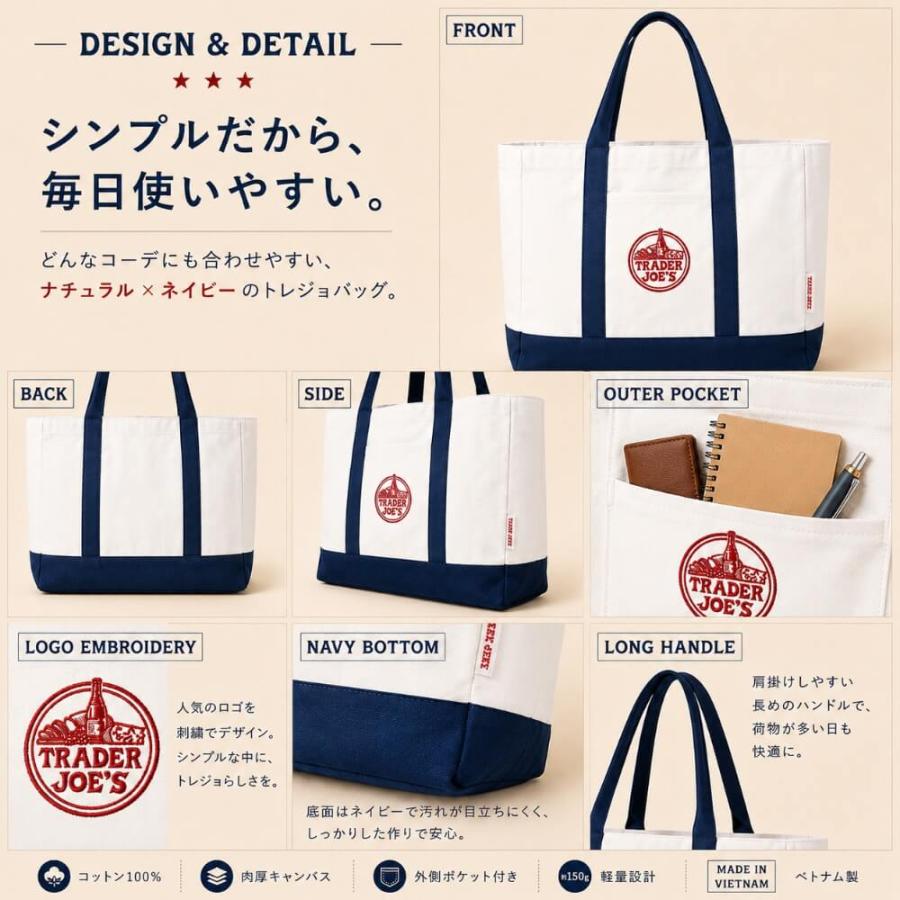 TRADER JOE'S（トレーダージョーズ） トートバッグ エコバッグ