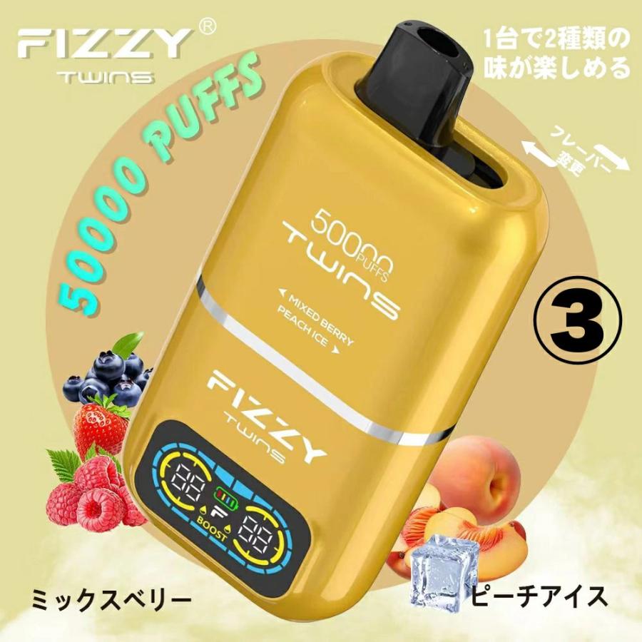 Fizzy Twins 50000パフ 電子タバコ 使い捨て シーシャ VAPE リキッド ニコパフ |  | 13