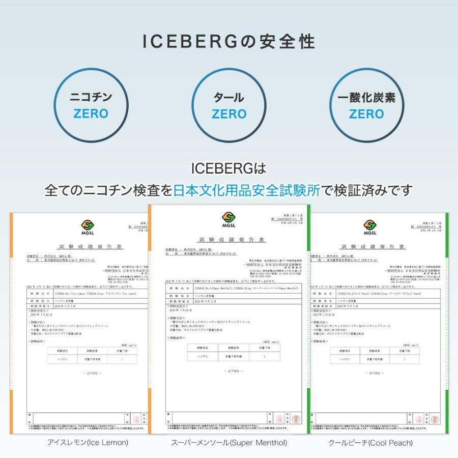 電子タバコ リキッド ICEBERG 60ml 8種 3本セット 日本製 国産 強メンソール アイスバーグ 売上3万本突破 夏 おすすめ ベイプ VAPE 禁煙 爆買 | ICEBERG | 16
