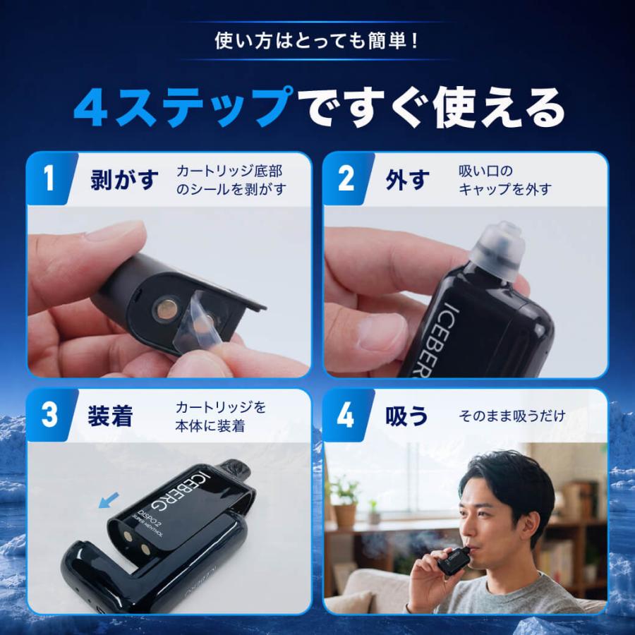 電子タバコ 全額返金保証付き ICEBERG Dispo2 国産 日本製 リキッド 本体 VAPE ベイプ シーシャ ニコパフ 爆買 | ICEBERG | 17