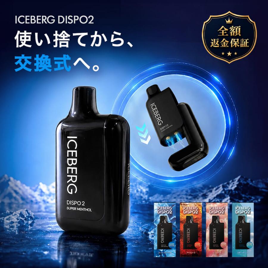 電子タバコ 全額返金保証付き ICEBERG Dispo2 国産 日本製 リキッド 本体 VAPE ベイプ シーシャ ニコパフ 爆買 | ICEBERG | 05