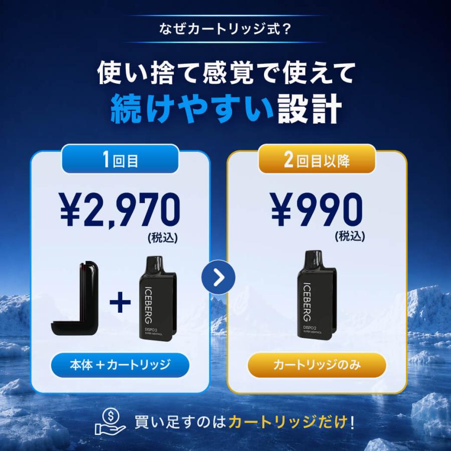 電子タバコ 全額返金保証付き ICEBERG Dispo2 国産 日本製 リキッド 本体 VAPE ベイプ シーシャ ニコパフ 爆買 | ICEBERG | 07