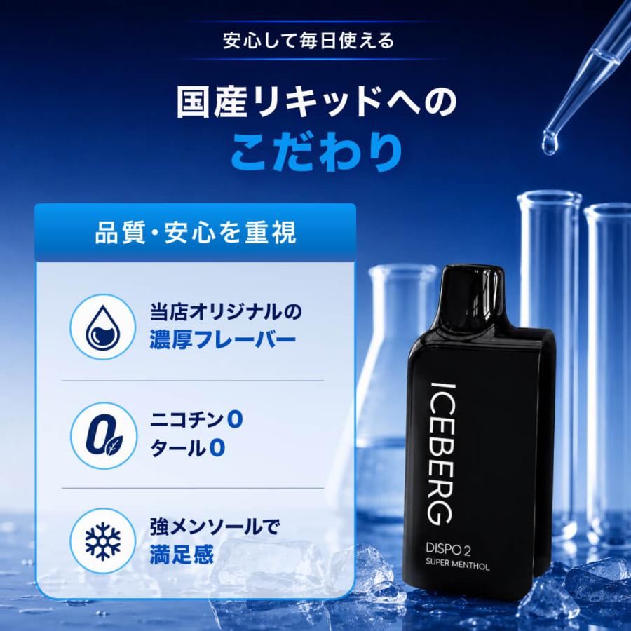 電子タバコ 全額返金保証付き ICEBERG Dispo2 国産 日本製 リキッド 本体 VAPE ベイプ シーシャ ニコパフ 爆買 | ICEBERG | 14
