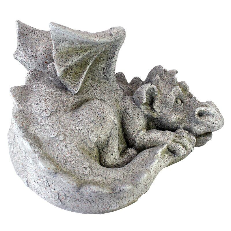 アウトレット 眠るドラゴン オブジェ 樹脂製 ガーデンオーナメント ドラゴン 置物 ガーゴイル ファンタジー 庭 飾り |  | 01