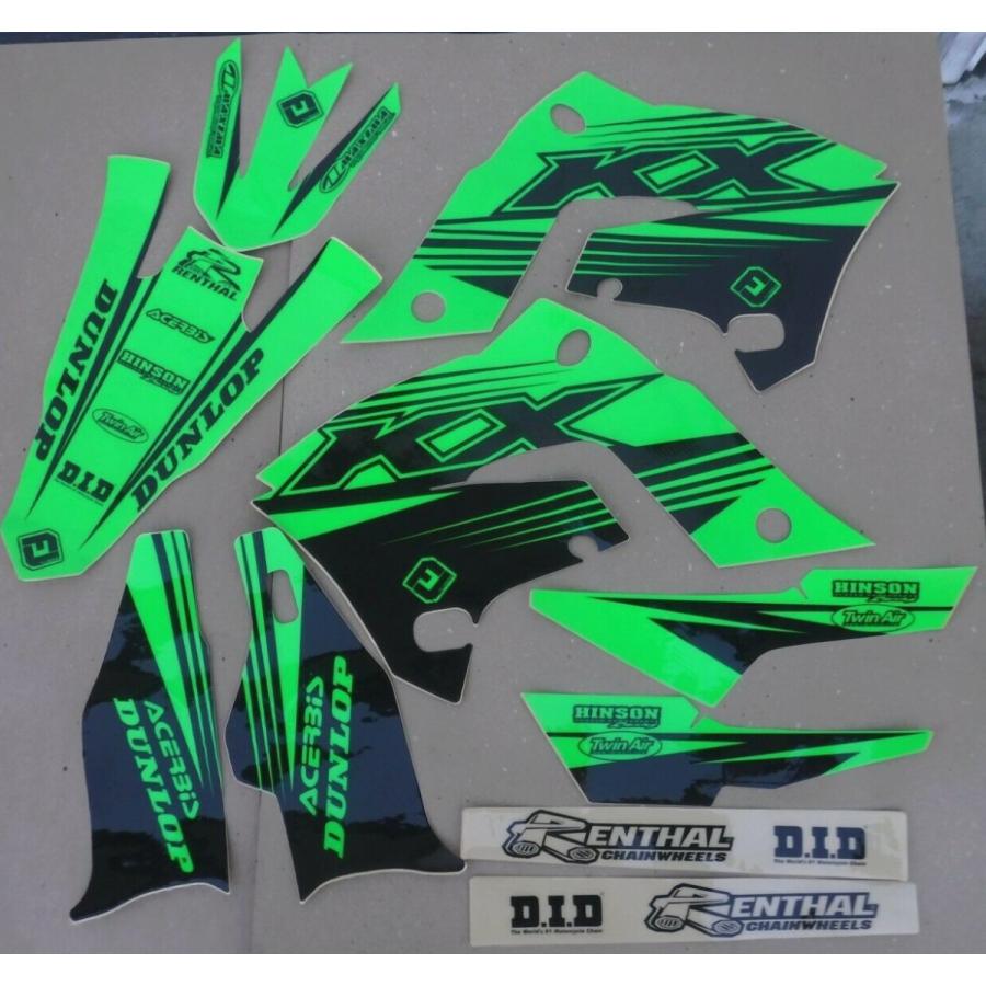 カワサキ KX125 KX250 2003-2007 グラフィック デカール ステッカー カワサキ FLU DESIGNS PTS5 TEAM