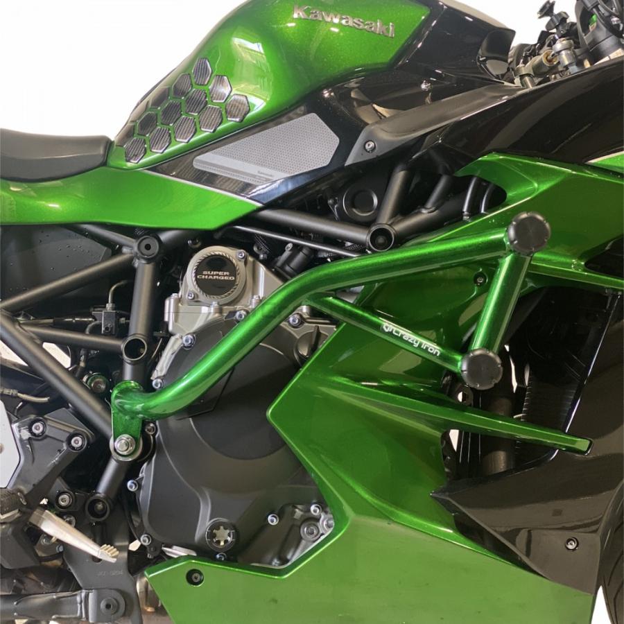 山で乗ってました エンジンはイジってます 傷ありです ノーマルエンジンも差し上げます エンジンガード NINJA ニンジャ H2 H2R SX SE クラッシュバー カワサキ