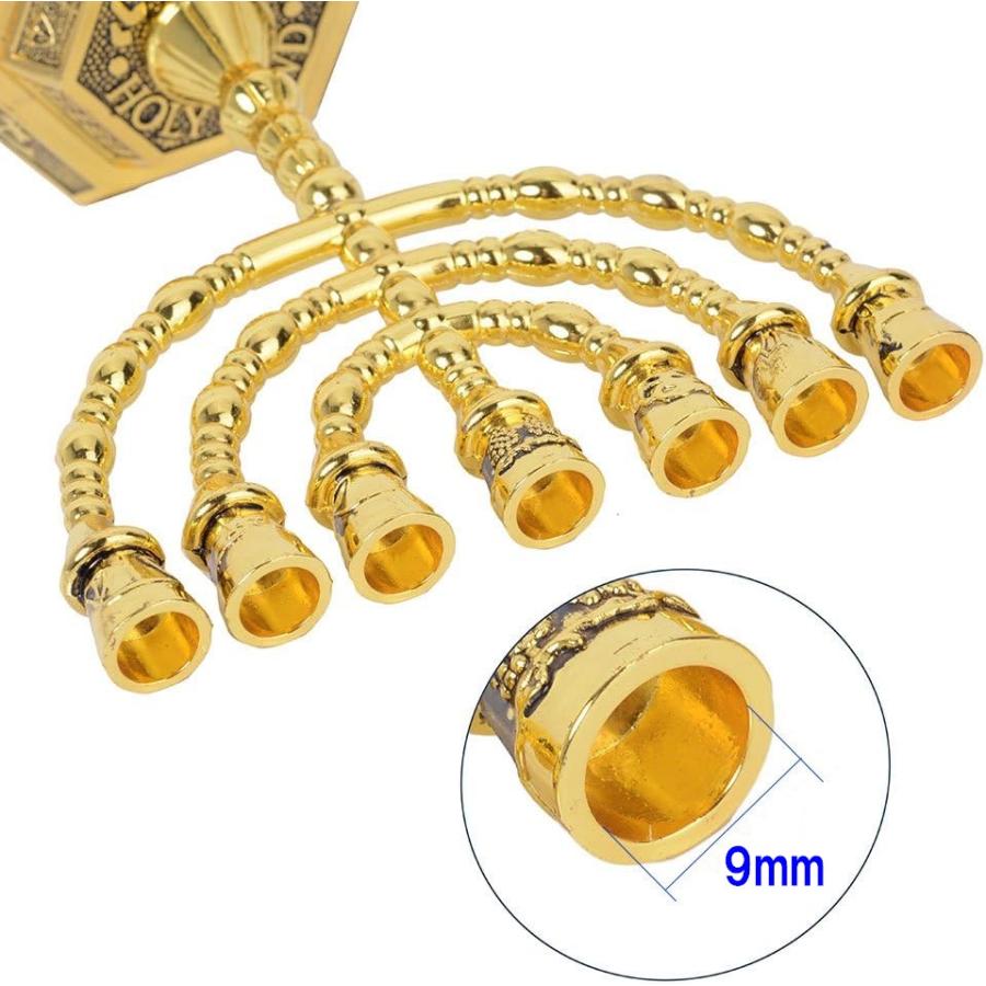 メノーラー 7枝燭台 ハヌッキーヤー 亜鉛合金製 ゴールドメッキ 燭台