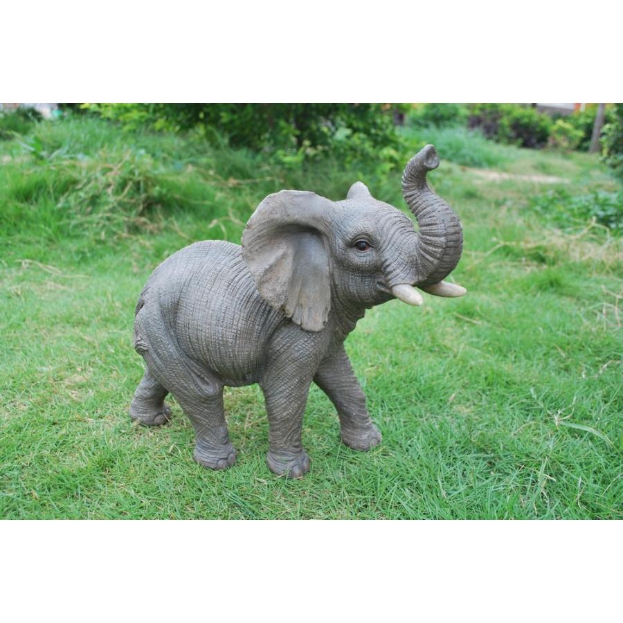 鼻を持ち上げているゾウ 象 エレフェント フィギュア スタチュー : B&E