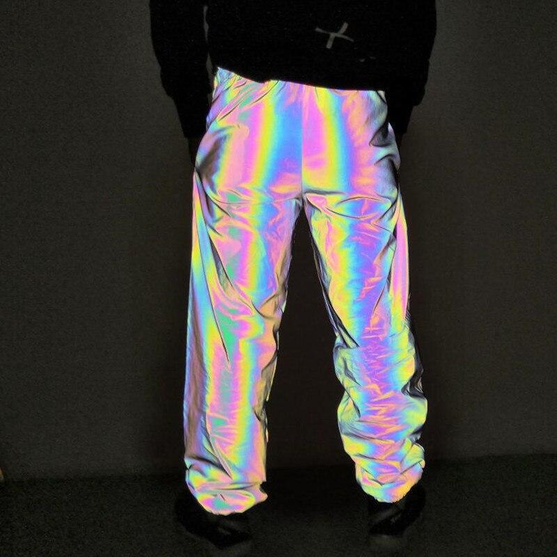 光沢 ズボン パンツ ボトムス スウェット リフレクティブ 反射 Rave 