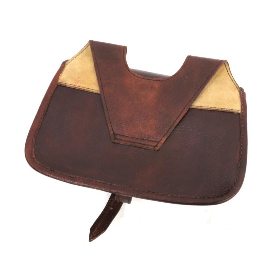 中世 レザー製 ベルトポーチ バッグ 本革 ブラウン コスプレ 小道具