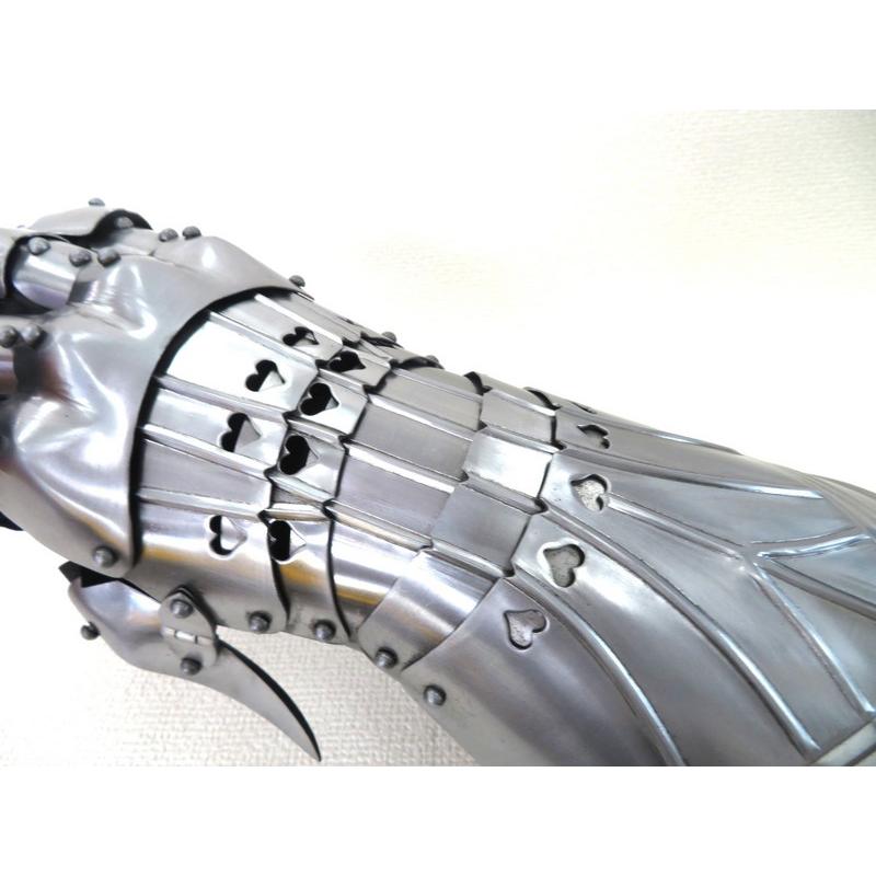 マイルドスチール製 ゴシックガントレット 左右ペア レザーグローブ