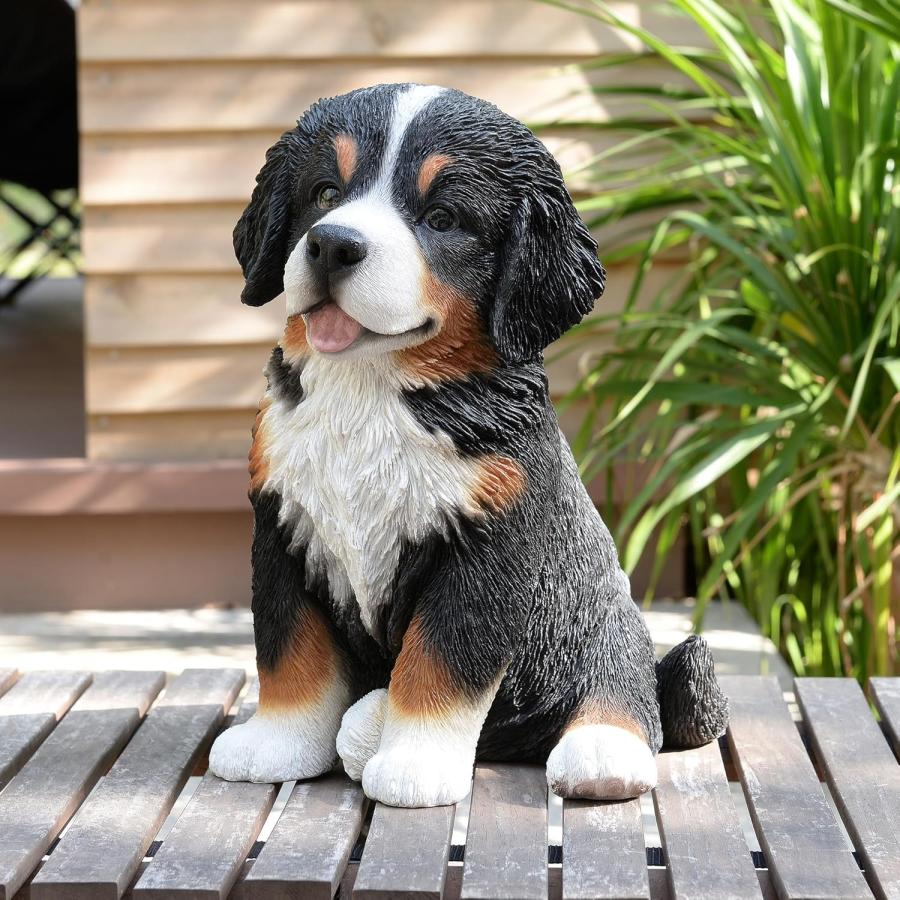 座っている バーニーズマウンテンドッグ の子犬 パピー 置物 犬 動物