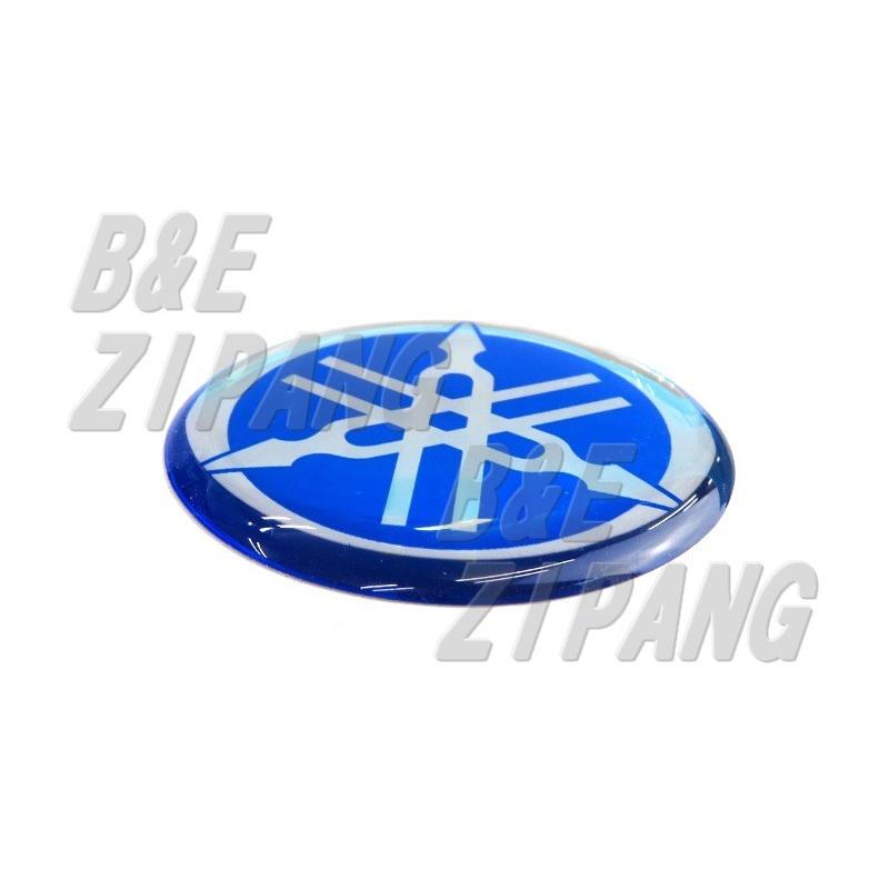 【ヤマハ純正】 YAMAHA 立体ロゴエンブレム バッジ 音叉マーク ステッカー 樹脂ドーム加工 ブルー/シルバー  青 直径40mm ST117 | YAMAHA | 02