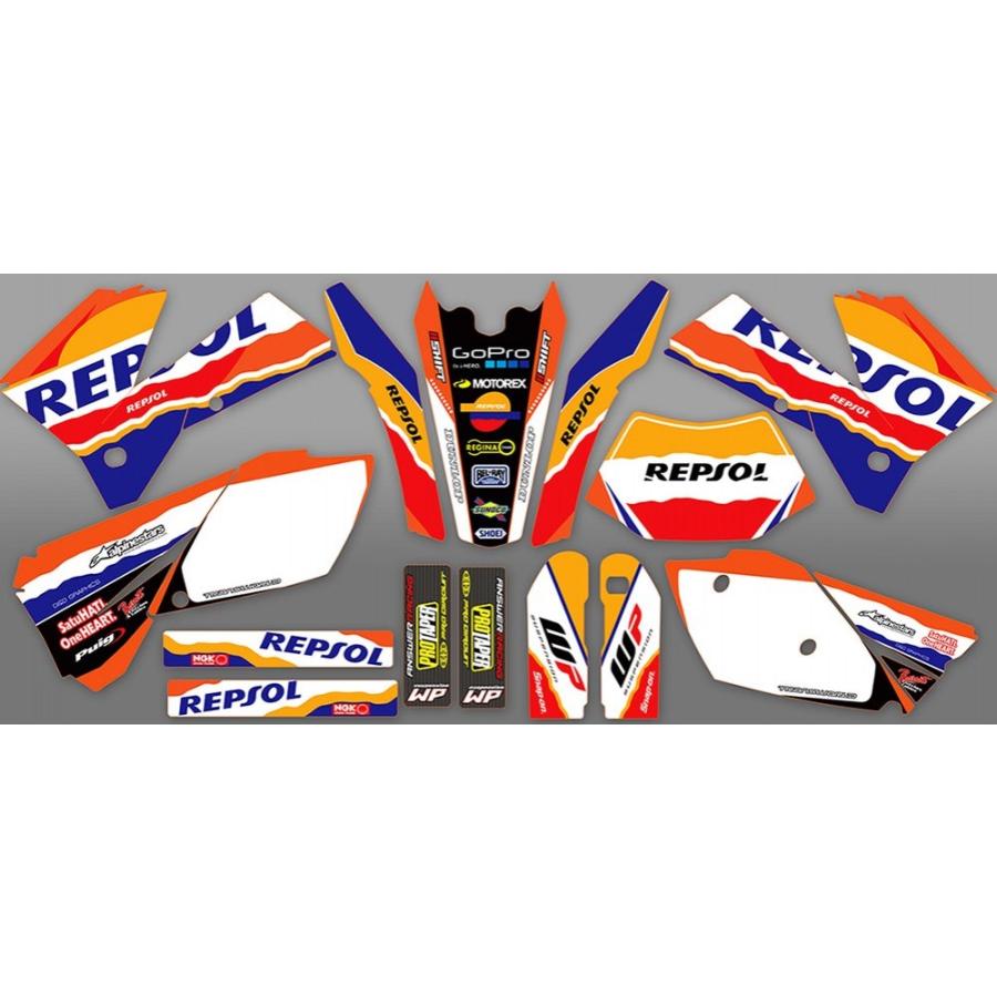 KTM EXC 125-525 2005-2007 Repsol カスタム グラフィック ステッカー