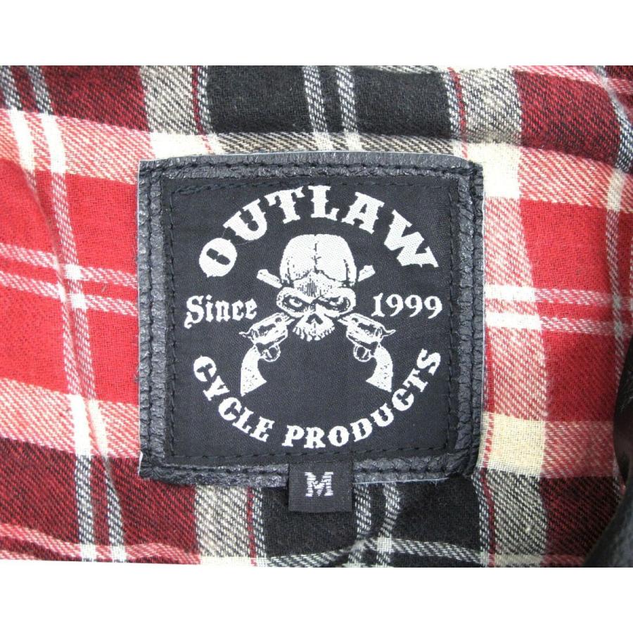 OUTLAW メンズ レザージャケット モーターサイクル バイカー クラブスタイル カフェレーサーの画像