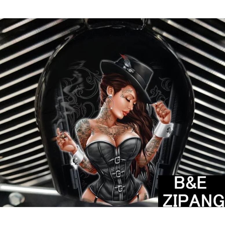 カウベルホーンカバー カスタム Gangster Pin Up ハーレーダビッドソン ビッグツイン ツインカム ミルウォーキーエイト スポーツスター