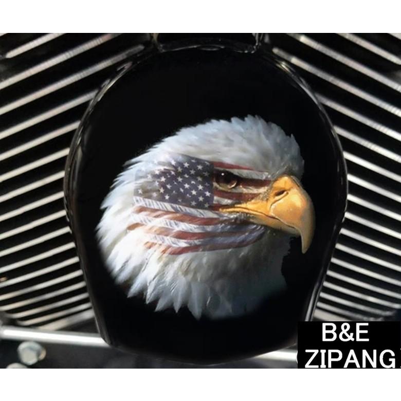 カウベルホーンカバー カスタム Military Eagle American Flag ハーレーダビッドソン ビッグツイン ツインカム ミルウォーキーエイト スポーツスター