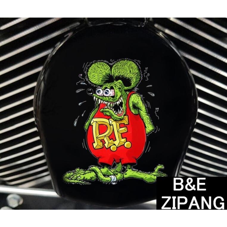 カウベルホーンカバー カスタム Rat Fink ハーレーダビッドソン ビッグツイン ツインカム ミルウォーキーエイト スポーツスター