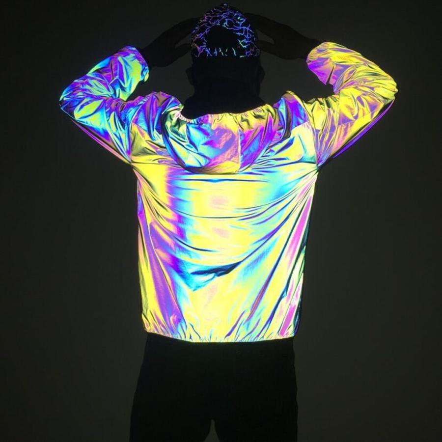 光沢 フーディー パーカー リフレクティブ 反射 Rave ダンス パーティー |  | 03