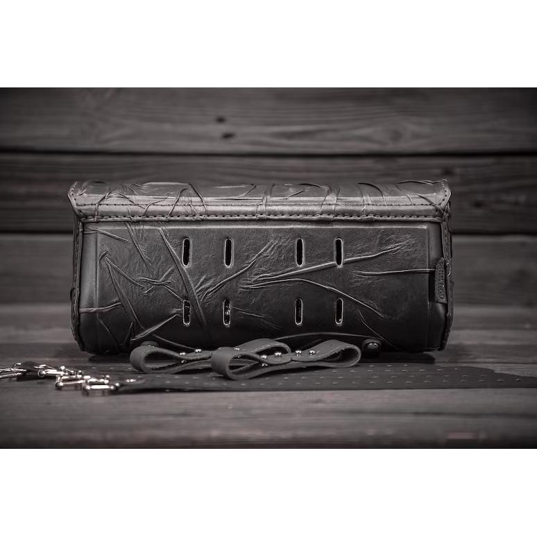 ブラック レザー フォークバッグ スカル ハーレーダビッドソン