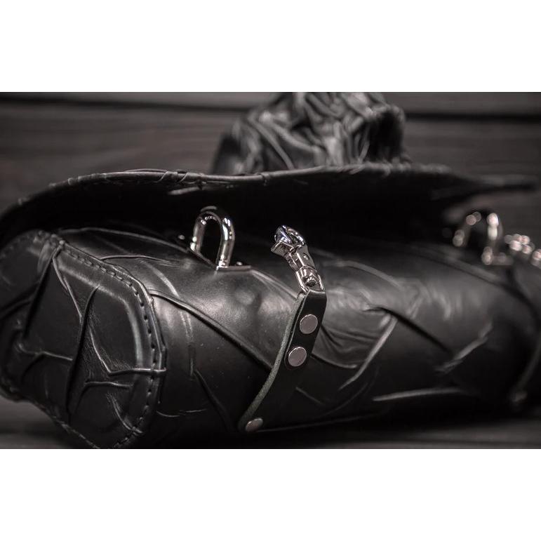 ブラック レザー フォークバッグ スカル ハーレーダビッドソン