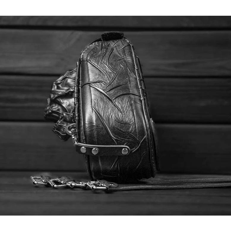 Harley-Davidson ブラックレザーショルダーバッグ Amazon.com: Harley Davidson Logo Belt Bag, Black, One Size