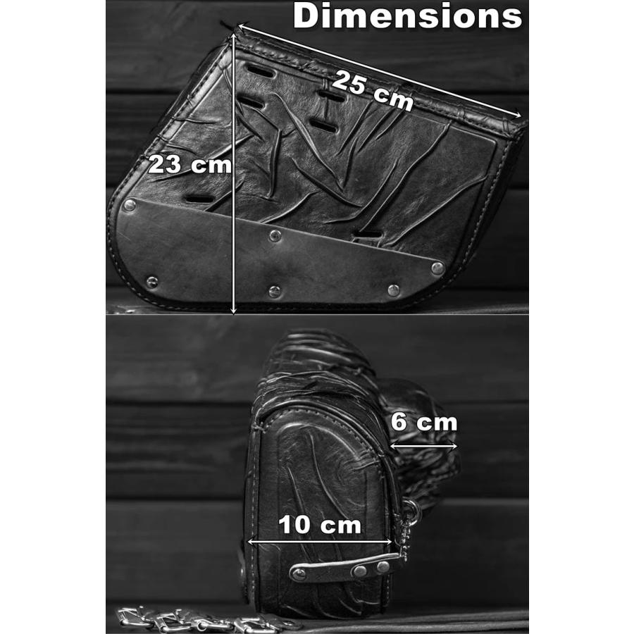 【トシオ様用】　　ハーレーダビットソン　レザー　L 燻した感じのブラック　スカル saddlebag4879d1.jpg