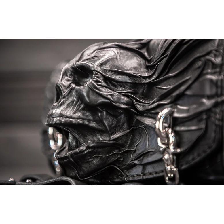 ブラック レザー フォークバッグ スカル ハーレーダビッドソン