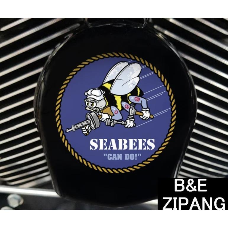 カウベルホーンカバー カスタム Seabees ハーレーダビッドソン ビッグツイン ツインカム ミルウォーキーエイト スポーツスター