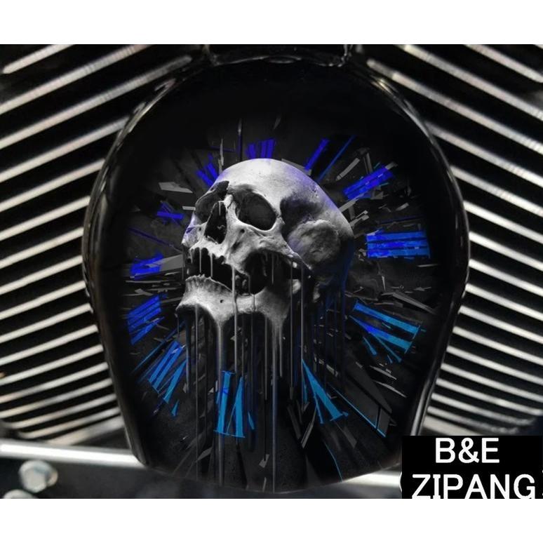 カウベルホーンカバー カスタム Skull Clock ハーレーダビッドソン ビッグツイン ツインカム ミルウォーキーエイト スポーツスター