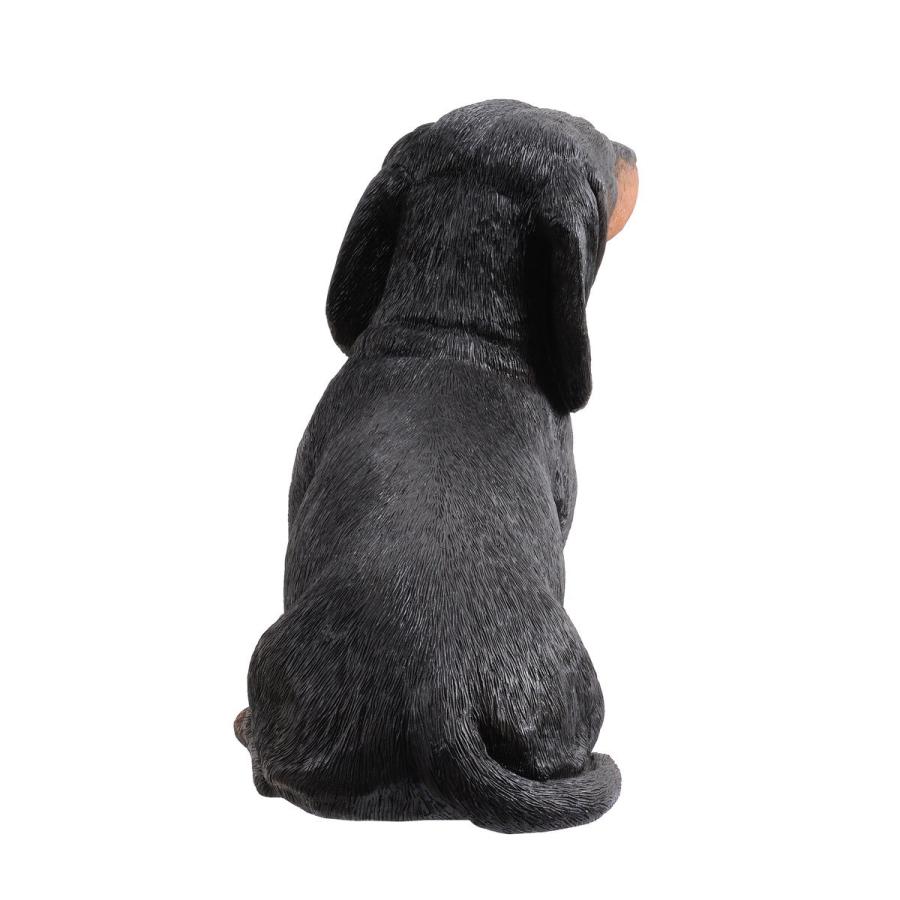 ダックスフンド 犬 置物 リアル ブラウン ガーデン彫像 インテリア
