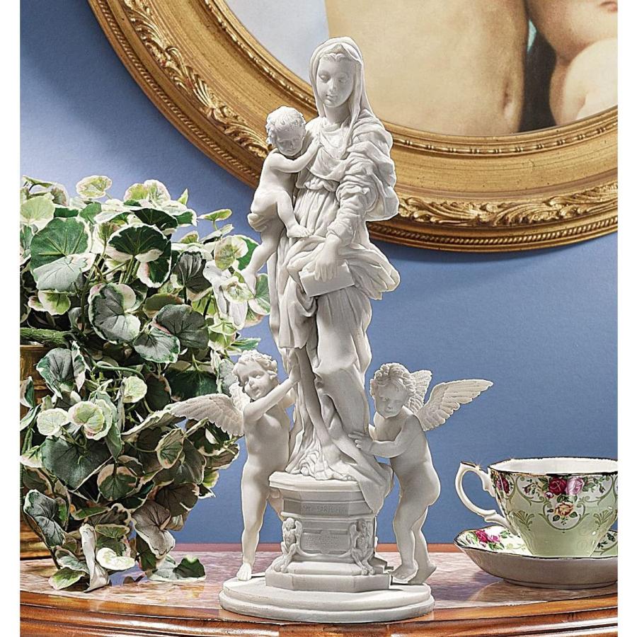 聖母マリアと3人の天使達の像 高さ35cm スタチュー 置物 インテリア 